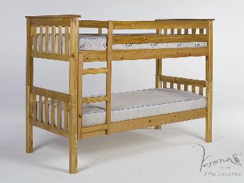 Verona Barcelona 2ft 6 Pine Small Single Bunk Bed Frame