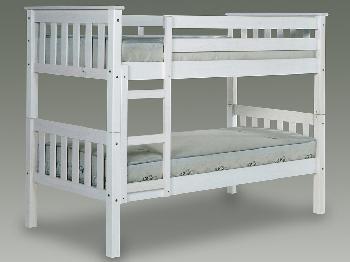 Verona Barcelona White Wooden Single Bunk Bed Frame