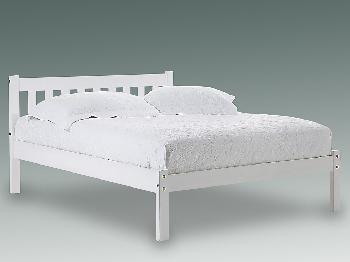 Verona Belluno Double White Wooden Bed Frame