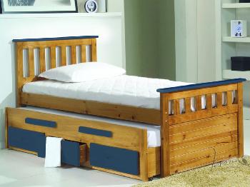 Verona Bergamo Blue Pine Guest Bed Frame