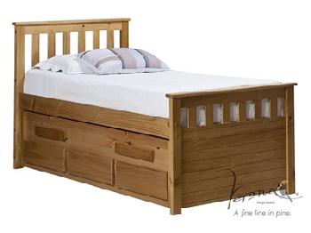Verona Design Ltd Captain Bergamo Guest Bed 3' Single Whitewash Antique Details Guest Bed Stowaway Bed