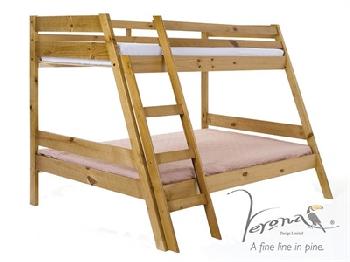 Verona Design Ltd Marileva Triple Bunk Bed 4' Small Double Antique Triple Sleeper Bunk Bed