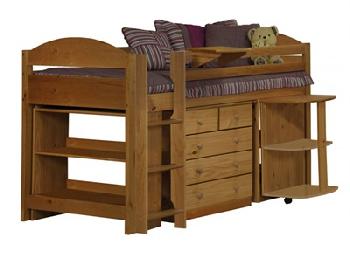 Verona Design Ltd Maximus Midsleeper Set 1 3' Single Whitewash Antique Details Cabin Bed