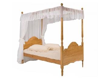 Verona Design Ltd Veneza Four Poster 4' 6 Double Antique Four Poster Wooden Bed