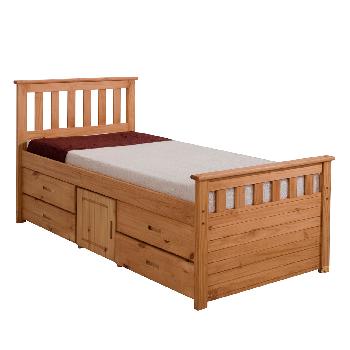 Verona Ferrara Captains Bed Antique Pine Single One Side