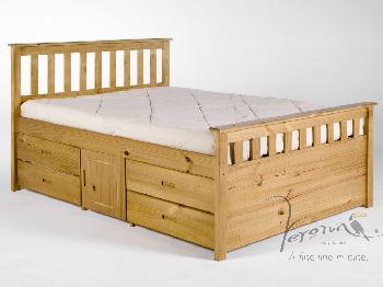 Verona Ferrara Storage Double Antique Pine Bed Frame