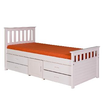 [Verona Ferrara Whitewash Pine Cabin Bed]