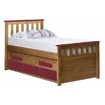 Verona Kids Bergamo Captains Bed - Antique and Fushia