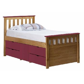 Verona Kids Ferrara Captains Bed Antique and Fushia