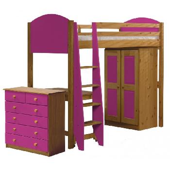 Verona Long High Sleeper Set 3 with Fuschia