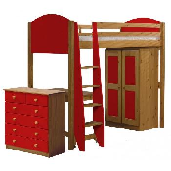 Verona Long High Sleeper Set 3 with Red