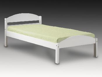 Verona Maximus Single All White Wooden Bed Frame