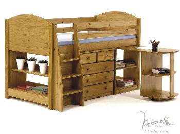 Verona Mid Sleeper Set 1 Antique Pine Bed Frame