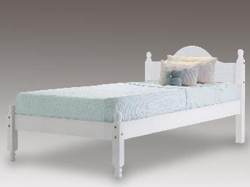 Verona Veresi Long Euro (IKEA) Size Single White Wooden Bed Frame