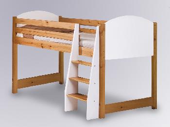 Verona White Mid Sleeper Pine Bed Frame