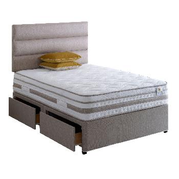 Vogue Ambience 2000 Pillow Top Divan Set Vogue New Ambience 2000 Divan Platform Standard Micro Fibre Stone - 4 Drawer - Super King