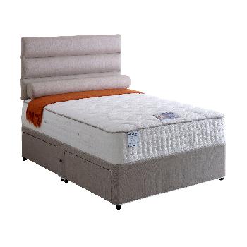 Vogue Emperor Latex Pocket 1500 Divan Set Vogue Emperor Latex 1500 Divan Platform Standard Micro Fibre Stone - No Drawer - Small Double