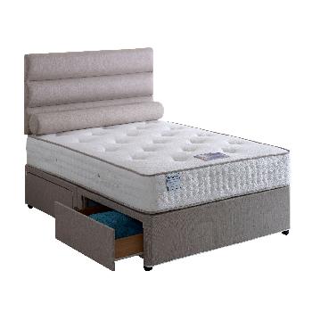 Vogue Latex Paedic Coil Sprung Divan Set Vogue Latex Paedic Divan Platform Standard Micro Fibre Stone - No Drawer - Double