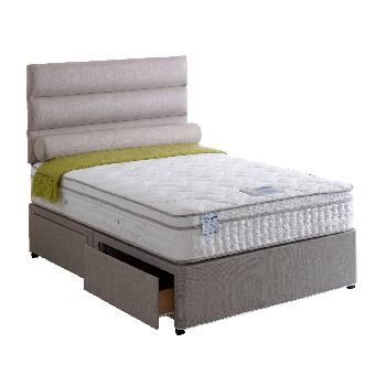 Vogue Senator Latex Pillow Top Pocket 2000 Divan Set Vogue Senator Latex 2000 with Pillow Top Divan Platform Standard Micro Fibre Stone - No Drawer - Super King