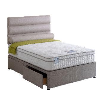 Vogue Senator Latex Pillow Top Pocket 2000 Divan Set Vogue Senator Latex 2000 with Pillow Top Divan Platform Standard Micro Fibre Stone - 4 Drawer - Super King