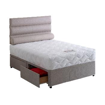 Vogue Tranquility Pocket 1000 Divan Set Vogue Tranqulity 1000 Divan Platform Standard Micro Fibre Stone - 2 Drawer - Small Double