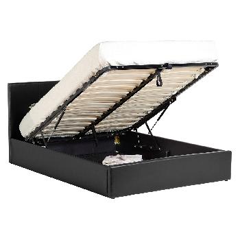 Waverley Faux Leather Storage Bed Frame Single Black