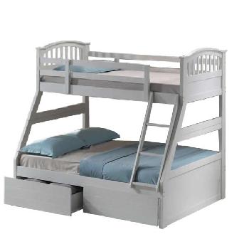 White Triple Sleeper Bunk Bed With, Three Sleeper Bunk Bed With Storage