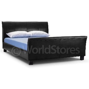 Winchester Faux Leather Bed Frame Double Winchester Brown Faux Leather Bed Frame