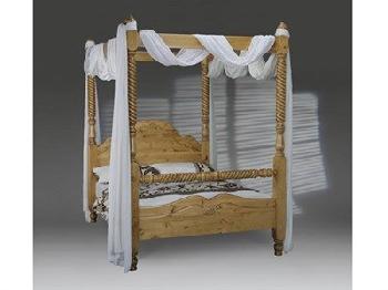 Windsor Windsor 4' 6 Double Paint White Four Poster Wooden Bed