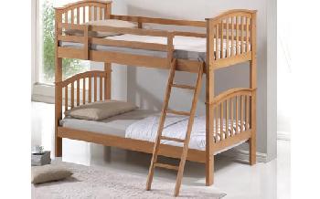 Wooden Bunk Bed, Single, Oak Finish