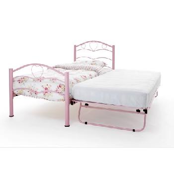 Yasmin Pink Gloss Metal Guest Bed Serene Yasmin Pink Gloss Metal Guest Bed