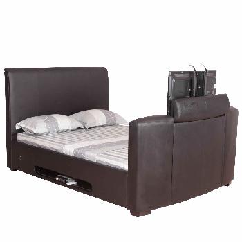 York Faux Leather TV Bed in Black King Black