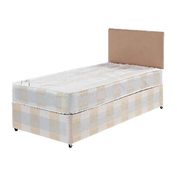 York Light Quilt Sprung Divan Set Small Single 2 Drawers