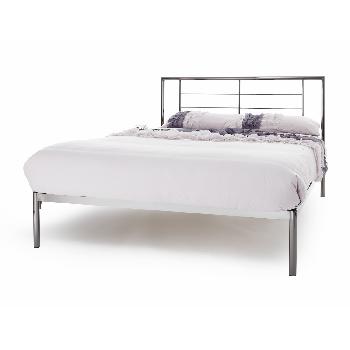 Zeus Black Nickel Metal Bed Frame Single