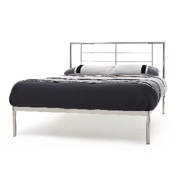 Zeus Nickel Metal Bed Frame Double